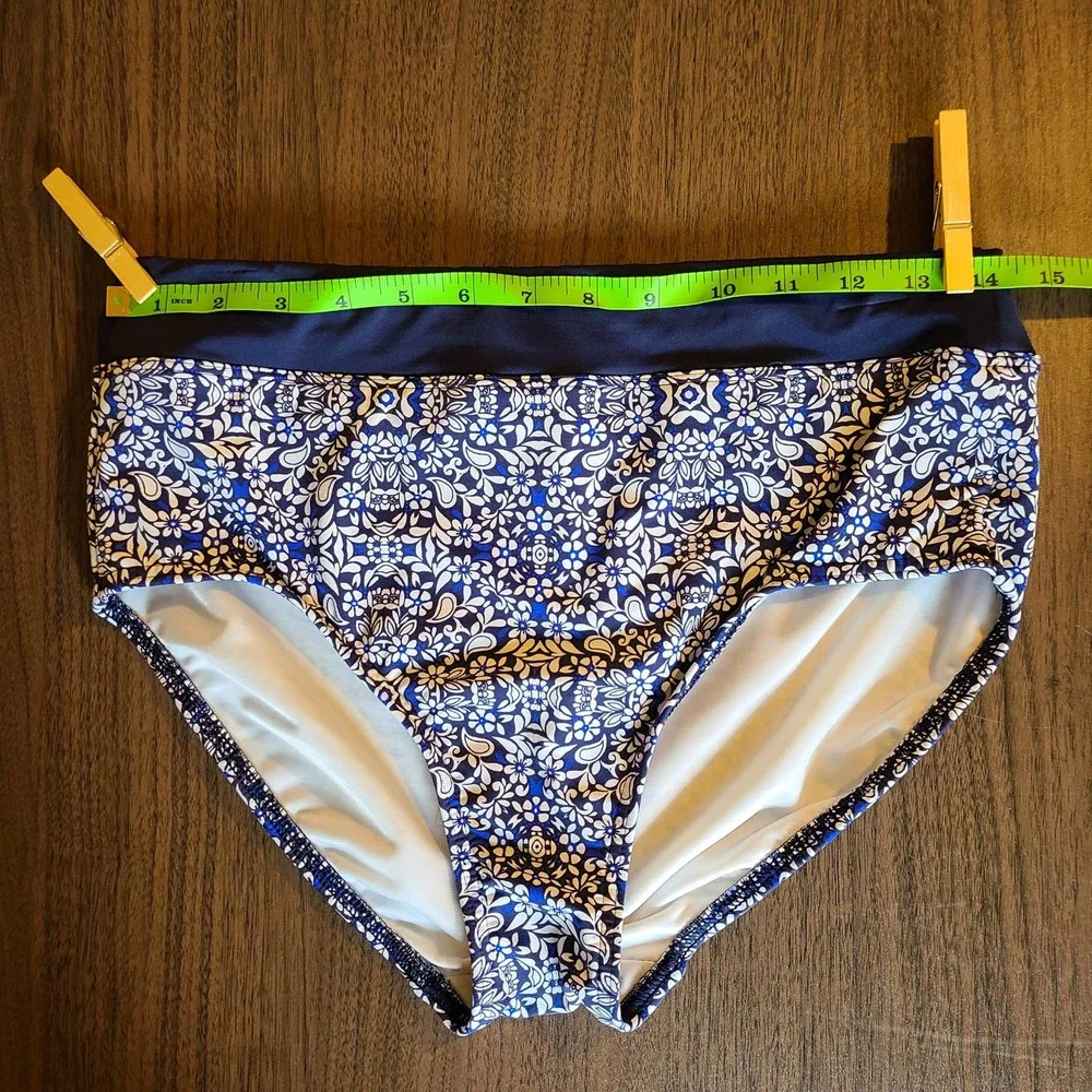 Lands End 2 Piece Tankini Blue and White Floral Size 8 - Picture 8 of 15